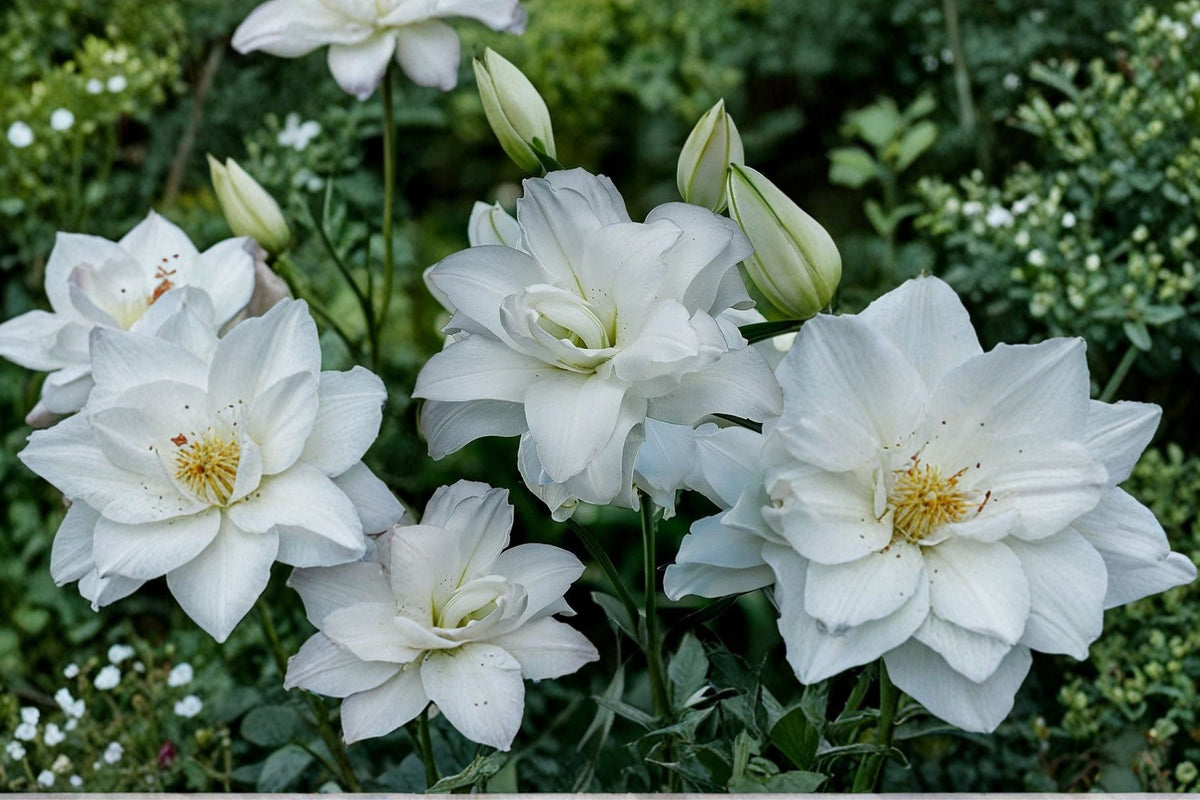 White Double Oriental Lily Bulb | Pollen-Free Perennial Flower | Lilium 'Lotus Pure' | Garden, Cut Flower, Bareroot