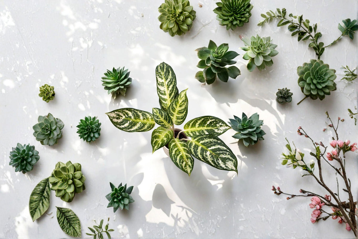 Aglaonema Zebra Plant – Chinese Evergreen Indoor Houseplant with Patterned Foliage – Easy Care Low Light Tropical Live Plant