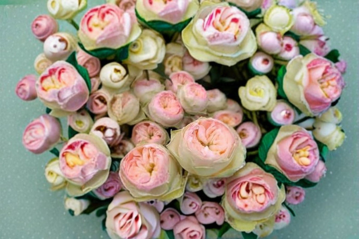Pink Garden Rose Live Plant – Pink Cream Olive Multitone Rose Rosa hybrid for Patio & Garden
