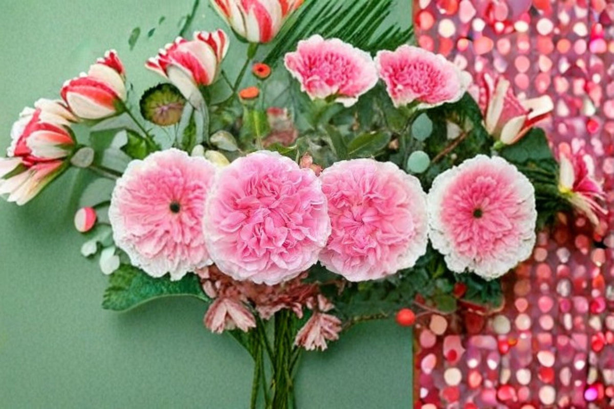 Ausimmon Rose Own Root Live Plant – Blush Pink Double Shrub Rose Rosa hybrid for Garden & Cut Flowers