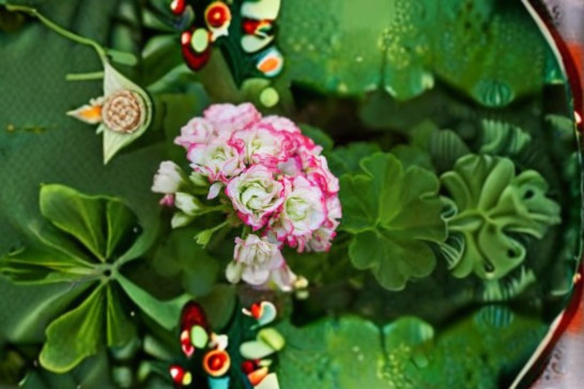 Apple Blossom Rosebud Geranium Live Plant – 4 Inch Pot Pelargonium 'Apple Blossom Rosebud' Indoor Outdoor