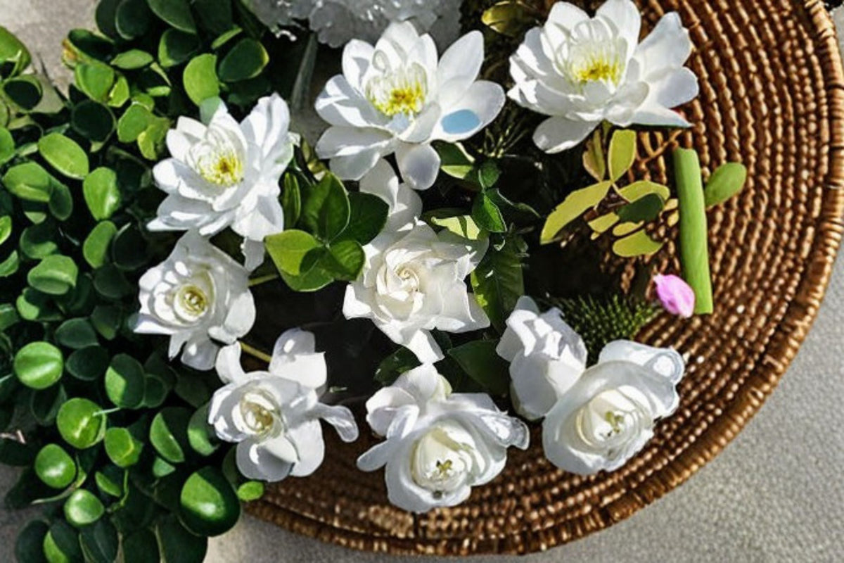 Gardenia jasminoides - 2 Live Rooted Evergreen Flowering Shrubs with White Fragrant Blooms for Garden or Container Use