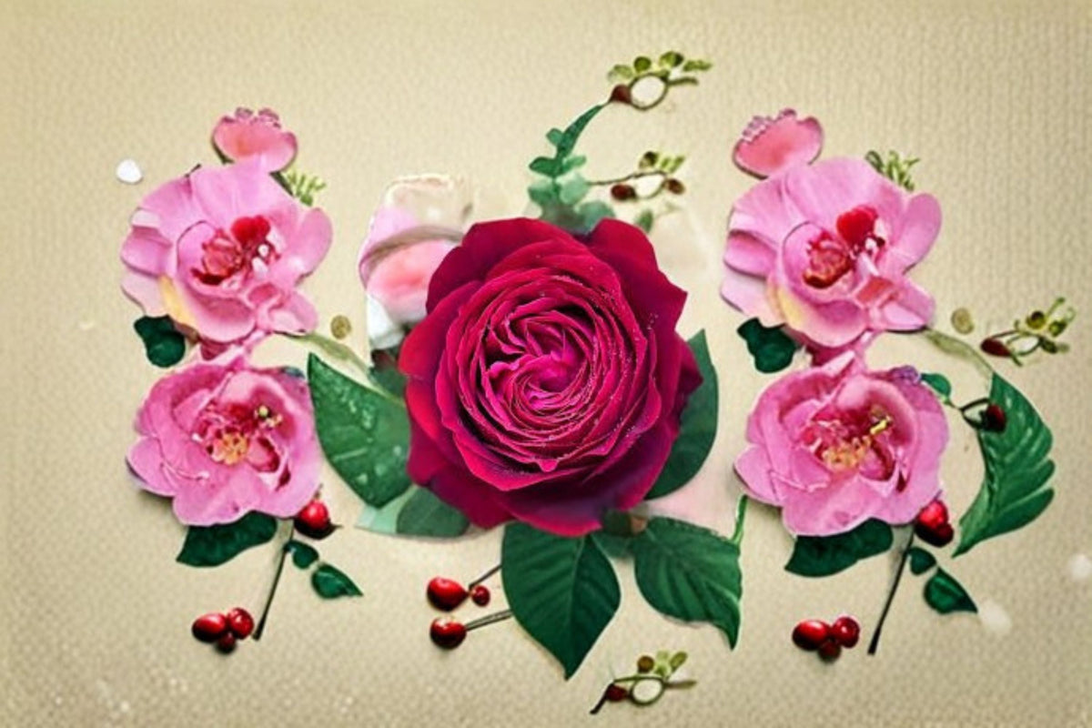 Live Red Velvety Rose Plant – Janice Kellogg French Shrub Rose Rosa hybrid for Garden, Patio & Balcony