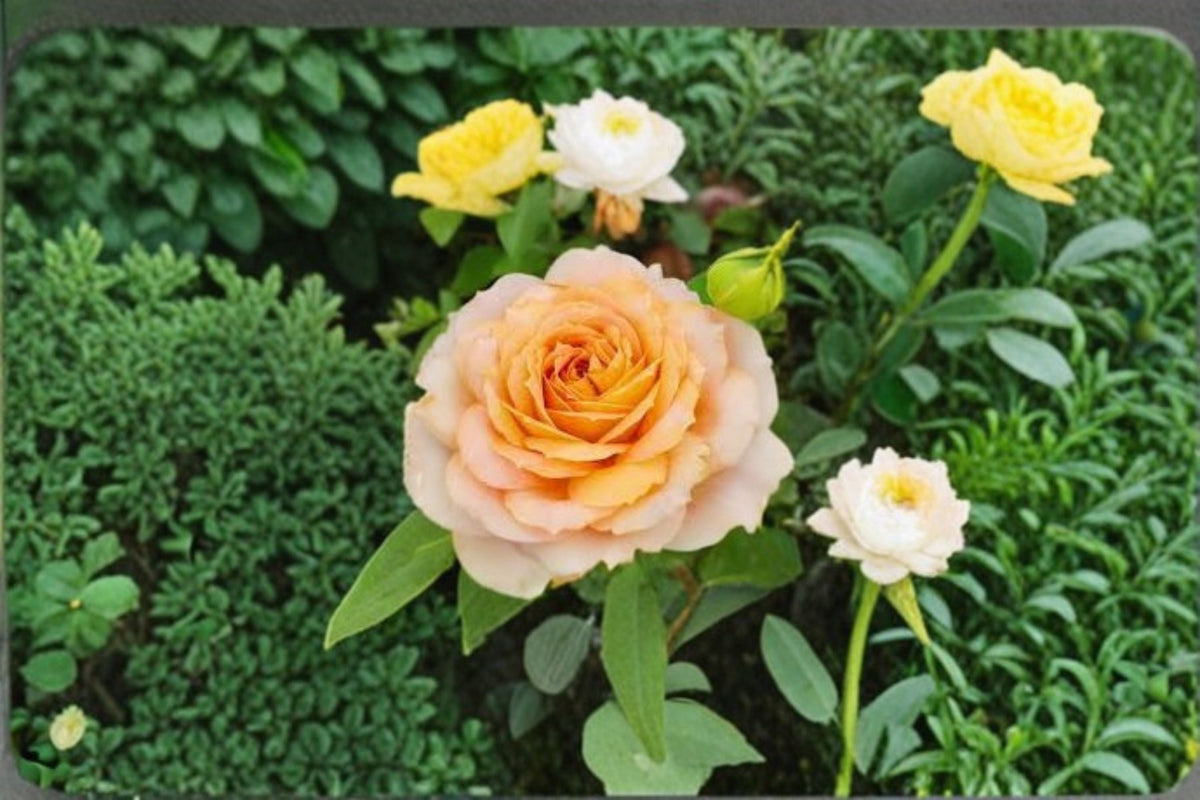 Caramel Antike Rose Live Plant – Vintage Garden Rose with 10cm Blooms, Repeat Blooming, Heat & Disease Resistant Ornamental Shrub