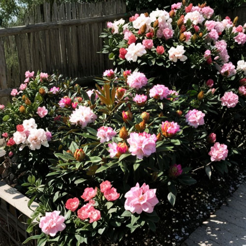 Rhododendron ‘Yaku Sunrise’ Evergreen Dwarf Shrub Pink & White Blooms #2 Container Cold Hardy Garden Plant