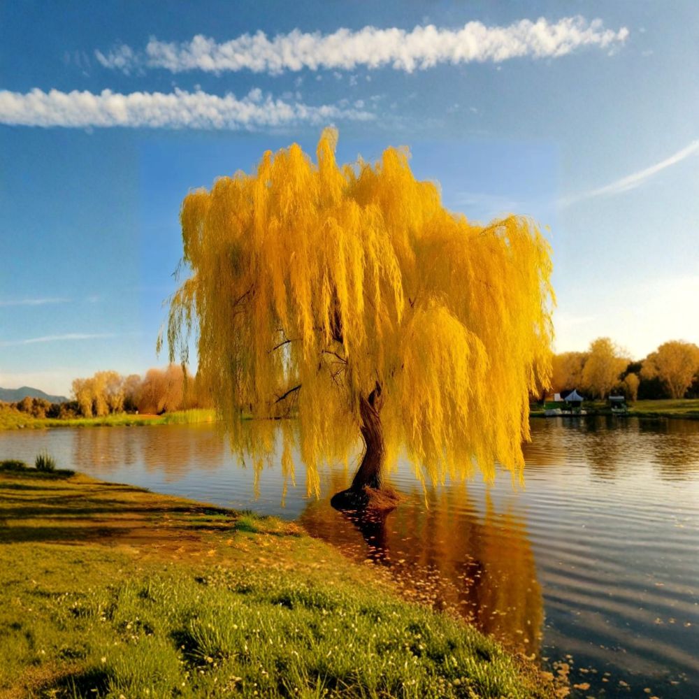 Golden Weeping Willow Tree – Salix alba ‘Tristis’ Live Plant in Nursery Pot, Ornamental Shade Tree for Garden & Patio