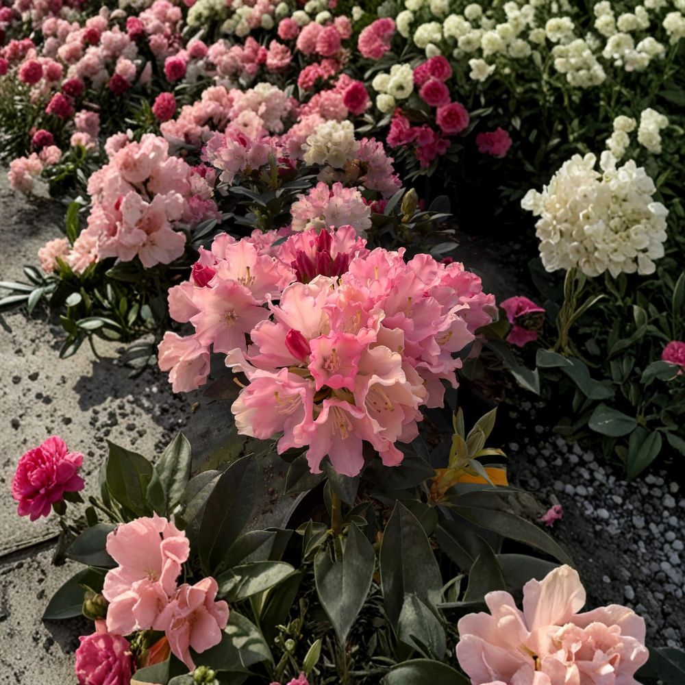 Rhododendron ‘Dreamland’ Live Evergreen Shrub with White and Pink Blooms, Cold Hardy Container Grown Plant