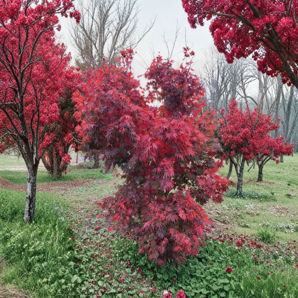 Acer ‘Red Dawn’ Japanese Maple Live Tree – 25–30 Inches, Full Moon Hybrid, Four-Season Color, Ornamental Tree, Container Grown