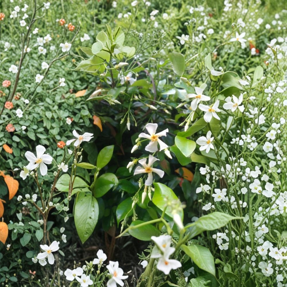 Asian Star Jasmine Live Plants – 12 Inch Vines, Fragrant White Flowers, Evergreen Ground Cover, Trachelospermum asiaticum, Pack of 6