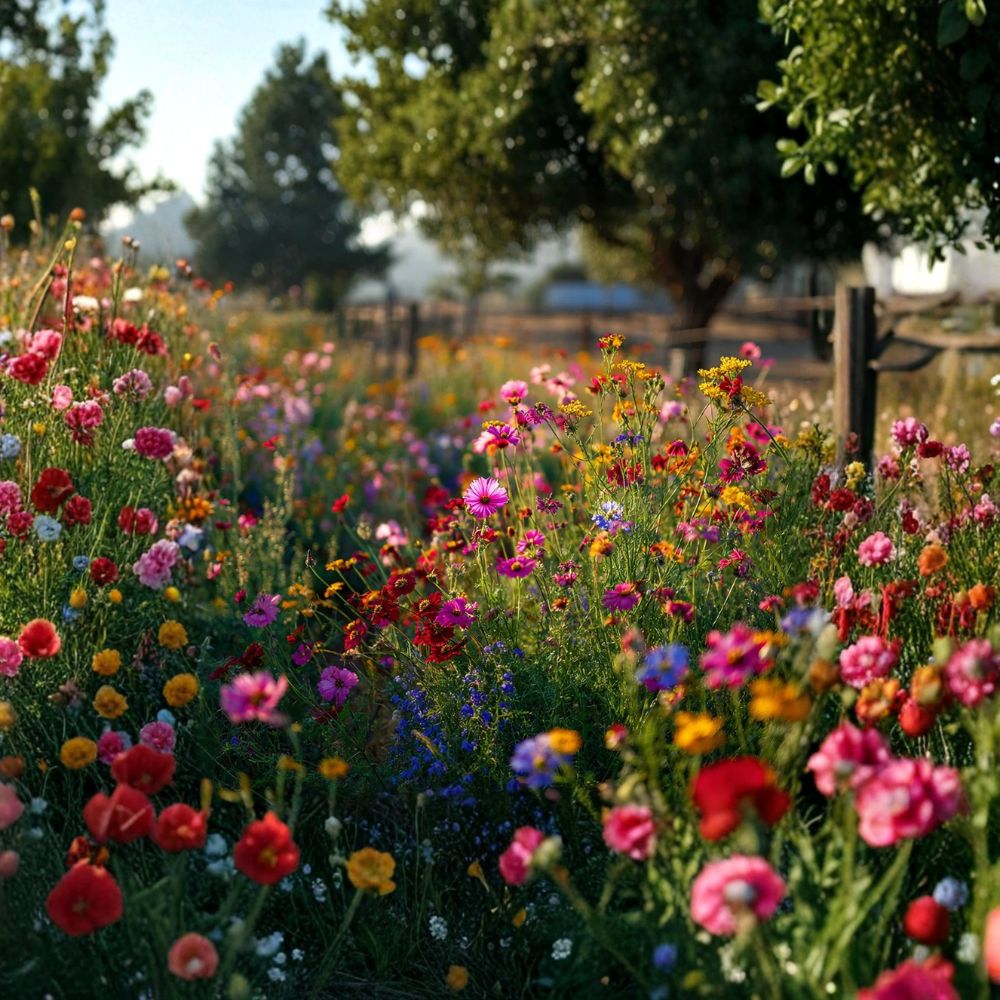 Wildflower Seed Mix 1000 Seeds for Pollinator Garden, Attracts Hummingbirds & Butterflies, Annual & Perennial Flowers