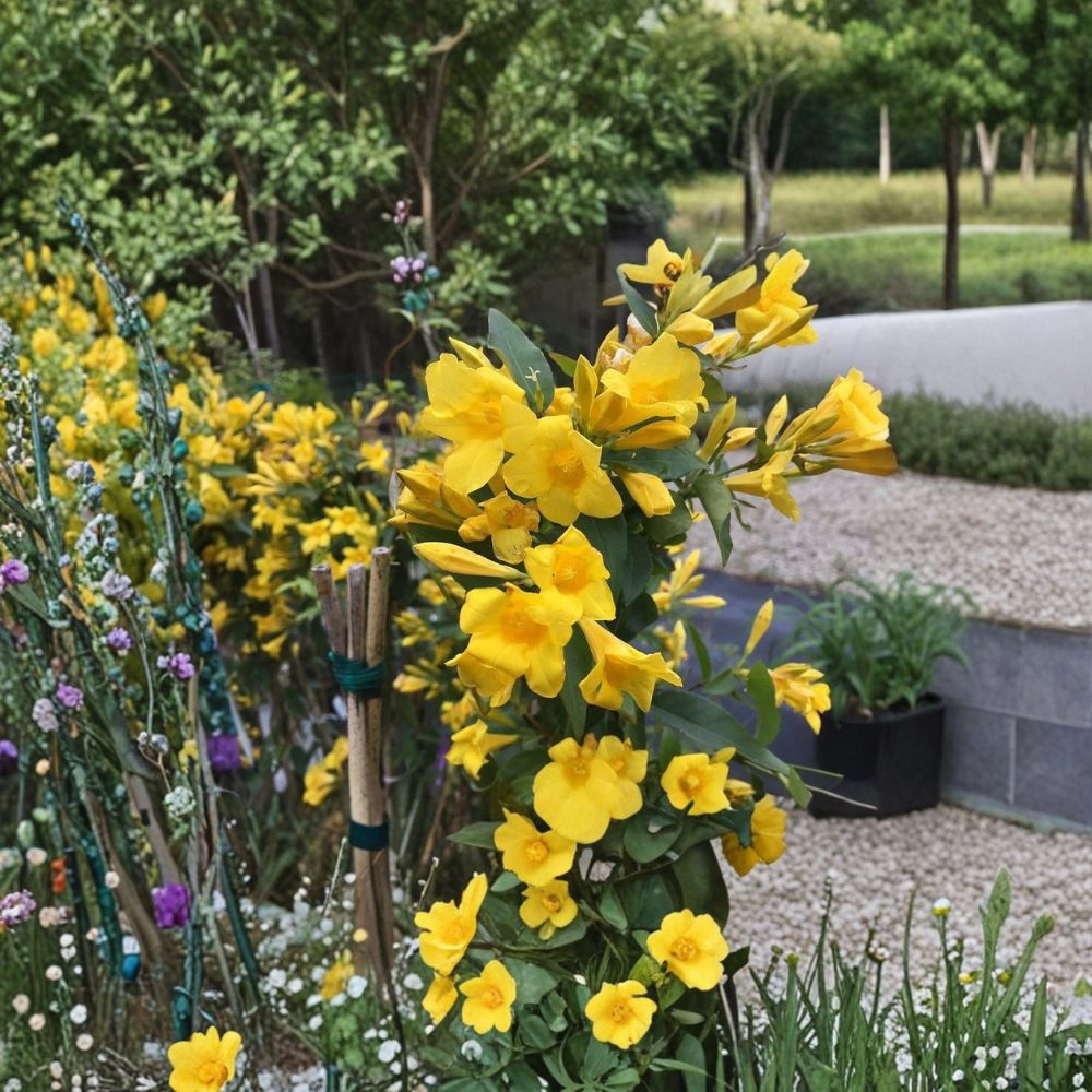 Carolina Jessamine Plants – 15 Live Gelsemium sempervirens Yellow Jasmine Vines in 3.5" Pots for Outdoor Garden, Climbing, Fence, Trellis