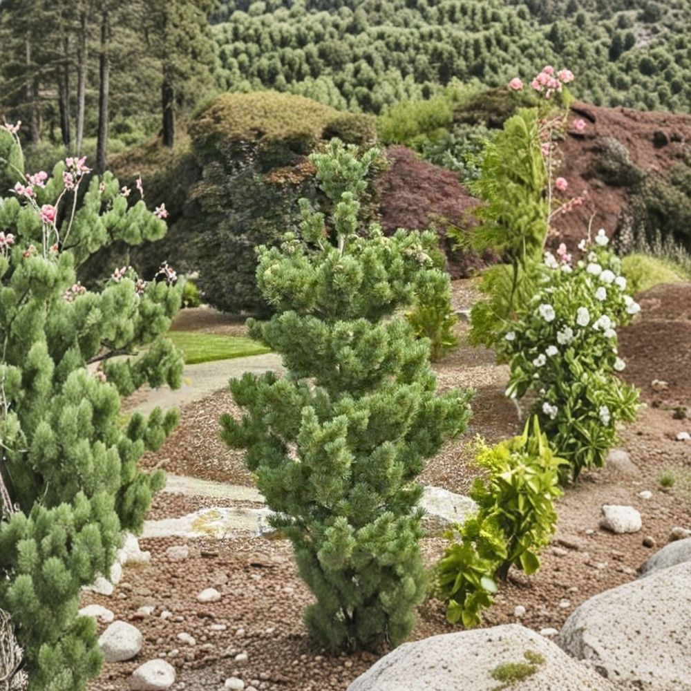 Koto Buki Japanese Black Pine Live Evergreen Conifer 8 Inch Tall in 1-Gallon Pot, Compact Landscape Plant, Pinus thunbergii