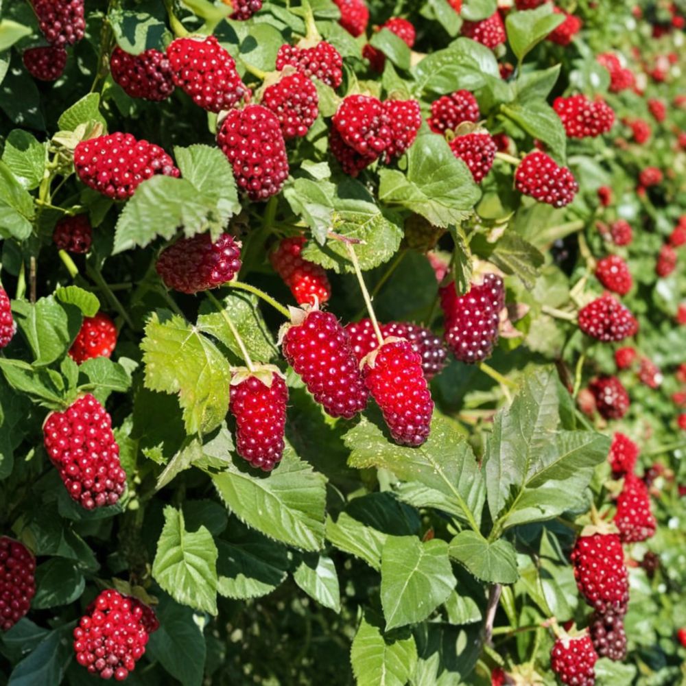 Rubus x Loganberry Live Berry Plant | Thornless Hybrid Raspberry Blackberry Vine | Container Grown 6–12 Inches Tall