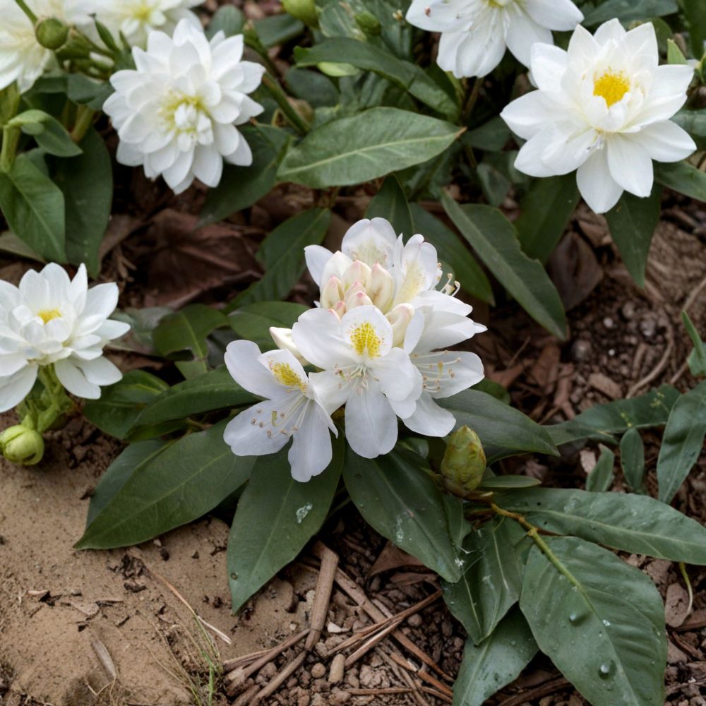 Chionoides Rhododendron Live Evergreen Shrub 12-15 Inches White Spring Blooms USDA Zones 5-9