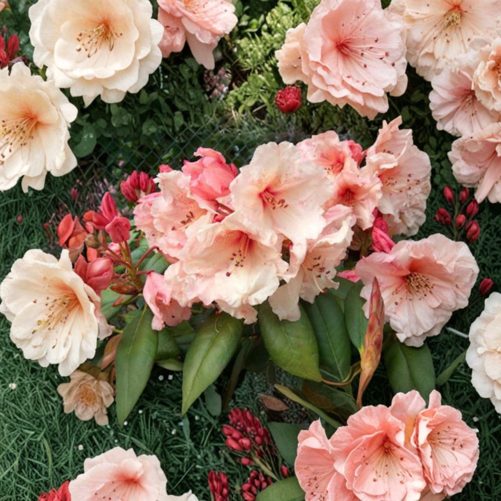 Virginia Richards Rhododendron Live Evergreen Shrub #3 Container Peachy Pink Spring Blooms Rhododendron indicum