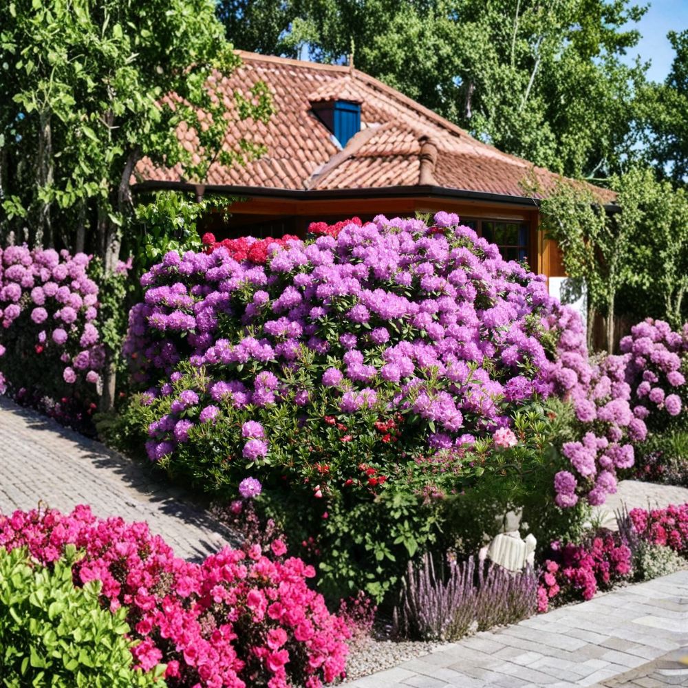 Catawbiense Grandiflorum Rhododendron – Live Evergreen Shrub with Bright Purple Blooms, Field Grown, Hardy to -10°F