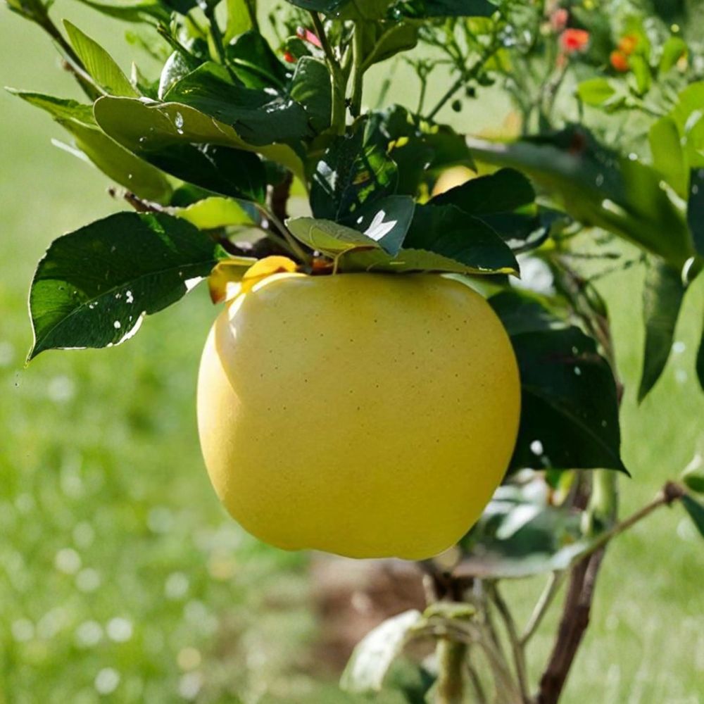 Japanese Shinano Gold Apple Tree Bare Root Graft on M7 Rootstock – Sweet Crisp Golden Apples, Tropical Flavor, Japanese Apple Variety