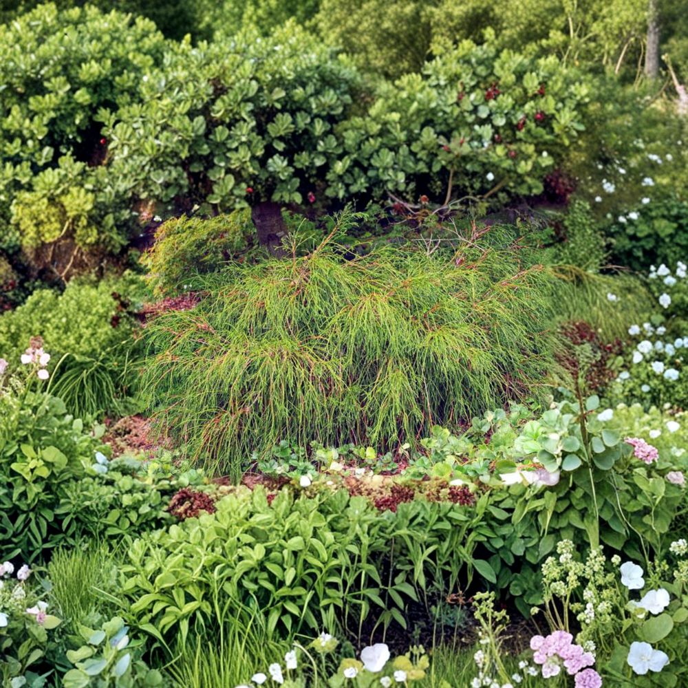 Dwarf Weeping Thuja plicata ‘Whipcord’ Evergreen Conifer in #2 Container, Threadleaf Shrub, Western Red Cedar, Landscape Plant