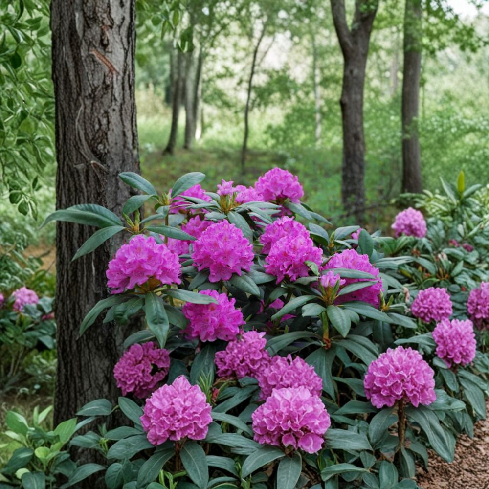 Rhododendron ‘English Roseum’ Live Evergreen Shrub | Pink Purple Blooms | Cold Hardy Garden Plant | Field Grown 12-15 Inches Wide