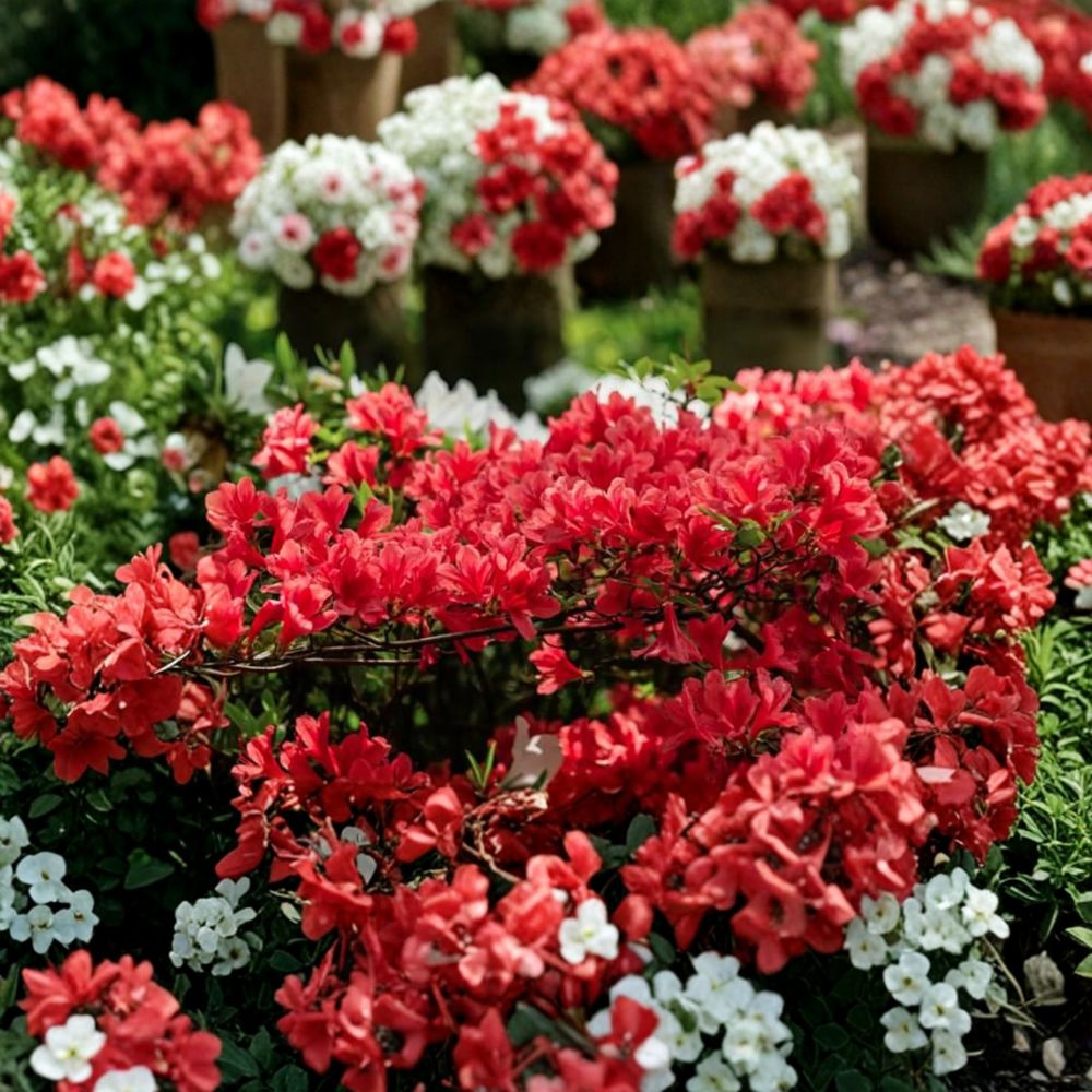 Azalea ‘Girard’s Hot Shot’ Live Evergreen Shrub, Red Orange Blooms, Compact Cold Hardy Rhododendron, Container Grown