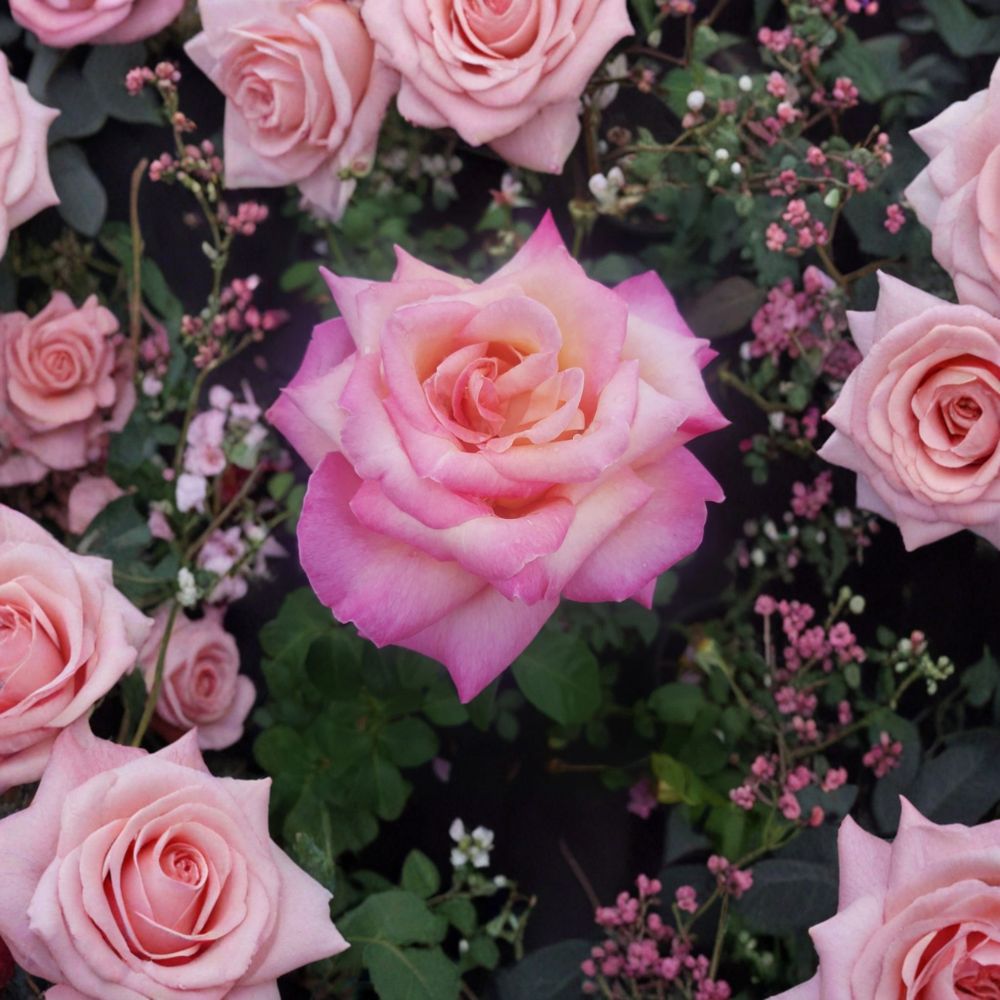 Kordes Perfecta Hybrid Tea Rose – 2 Gallon Cream Pink Blooming Live Rose Bush for Garden, Full Sun, Everblooming
