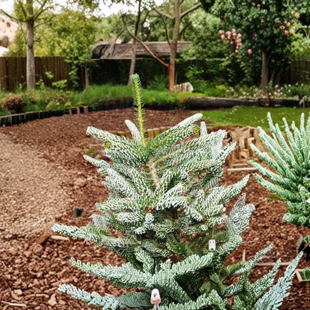 Abies koreana 'Frosty' Korean Fir Live Plant | 1-Gallon Pot | Evergreen Conifer | White and Green Foliage