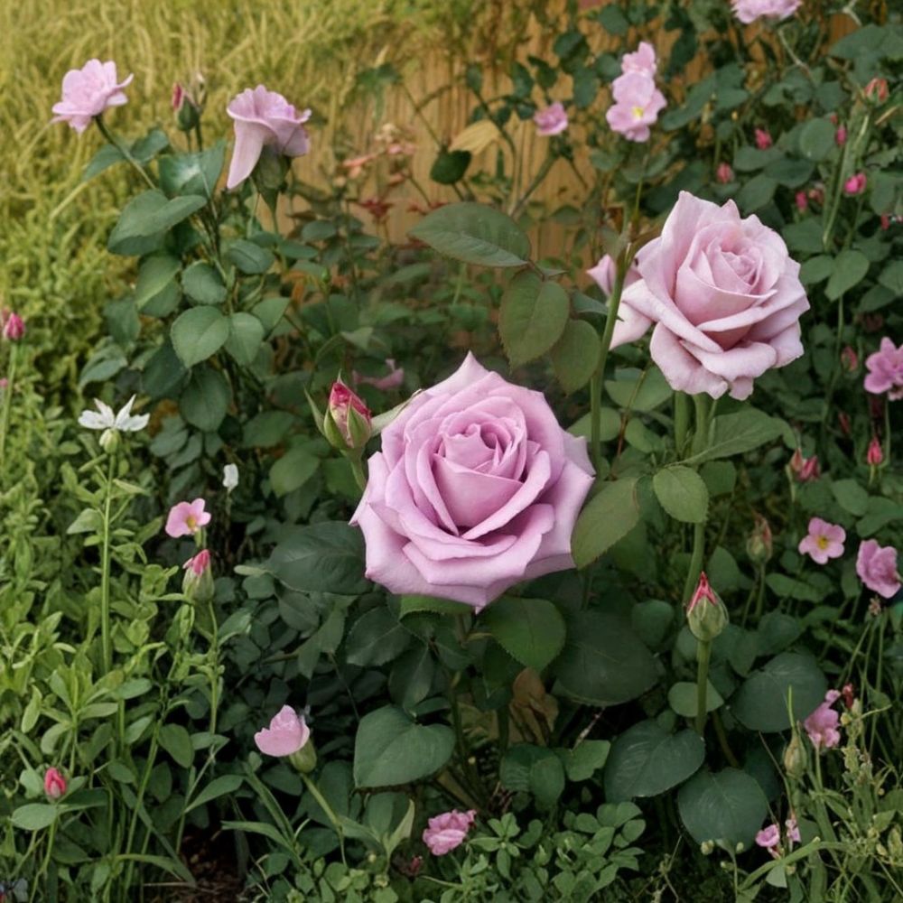 Blue Girl Rose Live Plant - Hybrid Tea Mauve Lavender Fragrant Bloom, Garden Rose Bush in 3-Gallon Container
