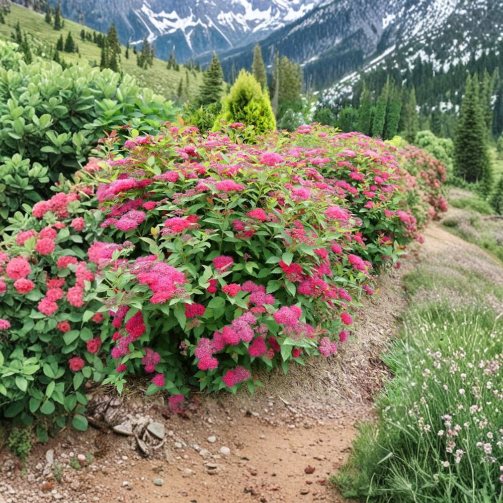 Double Play® Doozie® Spiraea japonica Live Plant – 4-Inch Pot, Red Pink Blooms, Non-Invasive Flowering Shrub, Easy Care Landscape Plant