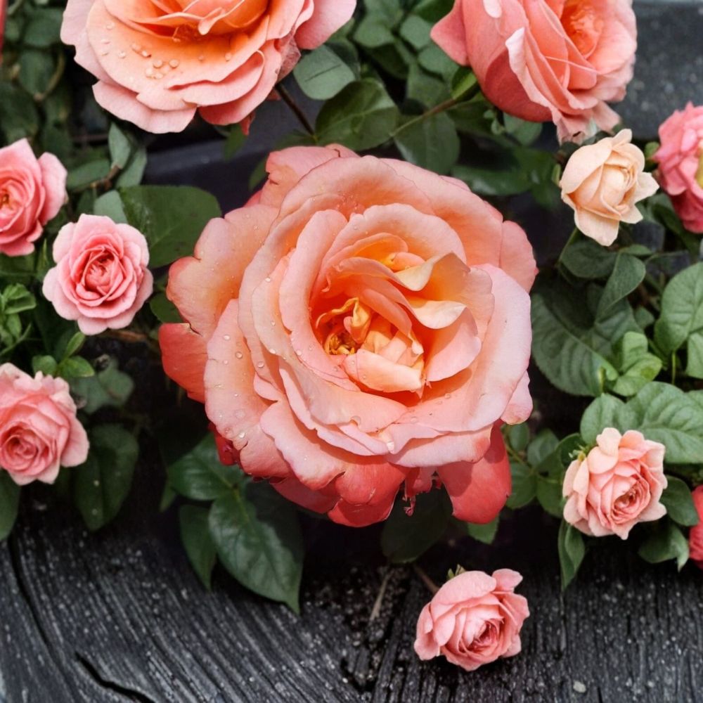 Voodoo Hybrid Tea Rose Live Plant | 1 Gallon | Fragrant Orange Yellow Blooms | Rosa 'Voodoo' Garden & Landscape