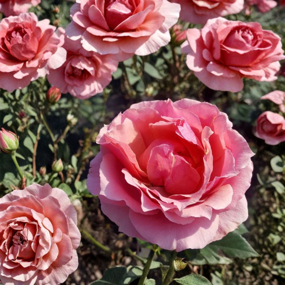 Princesse de Monaco Rose – Grandiflora Live Plant, Pink & Cream Blooms, 2-Gallon Garden Rose, Flowering Shrub for Full Sun