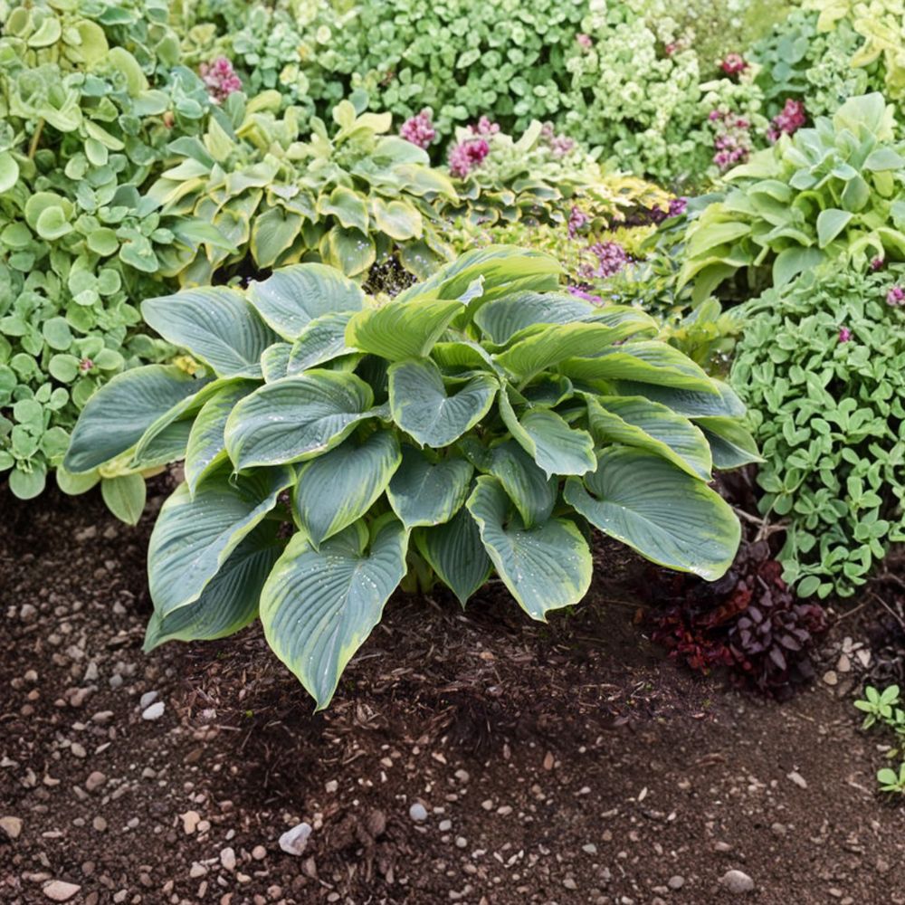 Giant Variegated Hosta 'Wu La La' Live Starter Plant | Blue-Green Foliage | Shade Garden Perennial