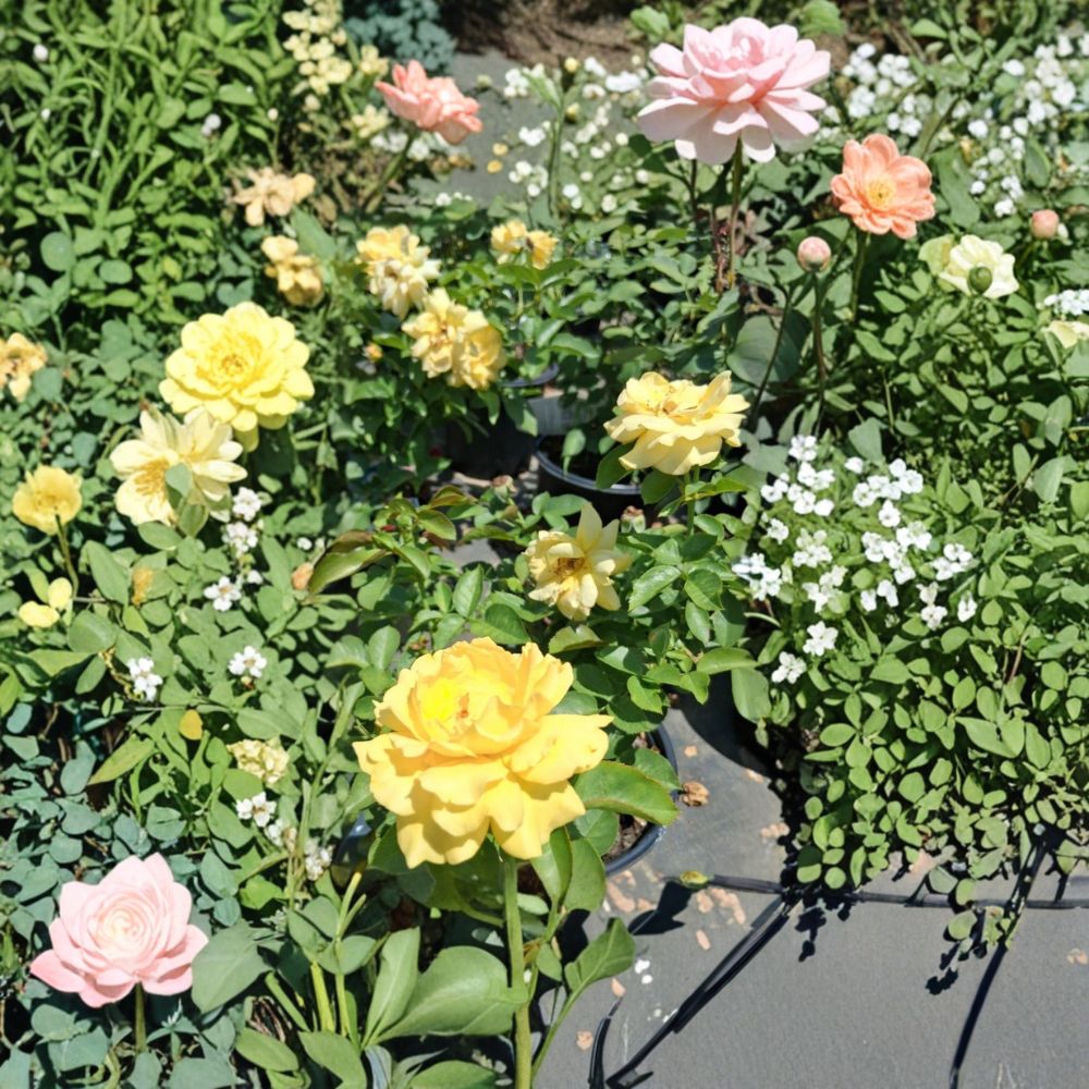 Julia Child Rose – Butter Gold Floribunda Live Bush Plant 1 Gallon, Award-Winning Rosa hybrid 'Julia Child'