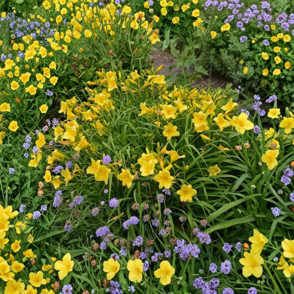 Daylily Bare Root Plants – Reblooming Yellow Hemerocallis 'Happy Returns' – Fragrant Perennial Flower, Hardy Garden Favorite, 3 Plants