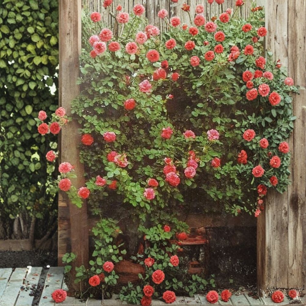 Climbing Rose Plant 2 Gallon Salmon Pink Bloom Rosa 'America' Garden Trellis Outdoor