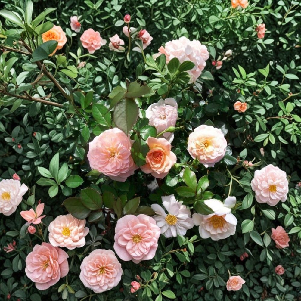 Apricot Drift® Rose Live Plant – 5 Gallon Groundcover Rose Bush with Apricot Blooms, Disease Resistant Rosa hybrida