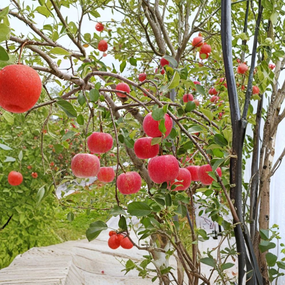 Fuji Apple Tree Bare Root – Malus domestica ‘Fuji’ Semi-Dwarf Fruit Tree for Backyard & Patio