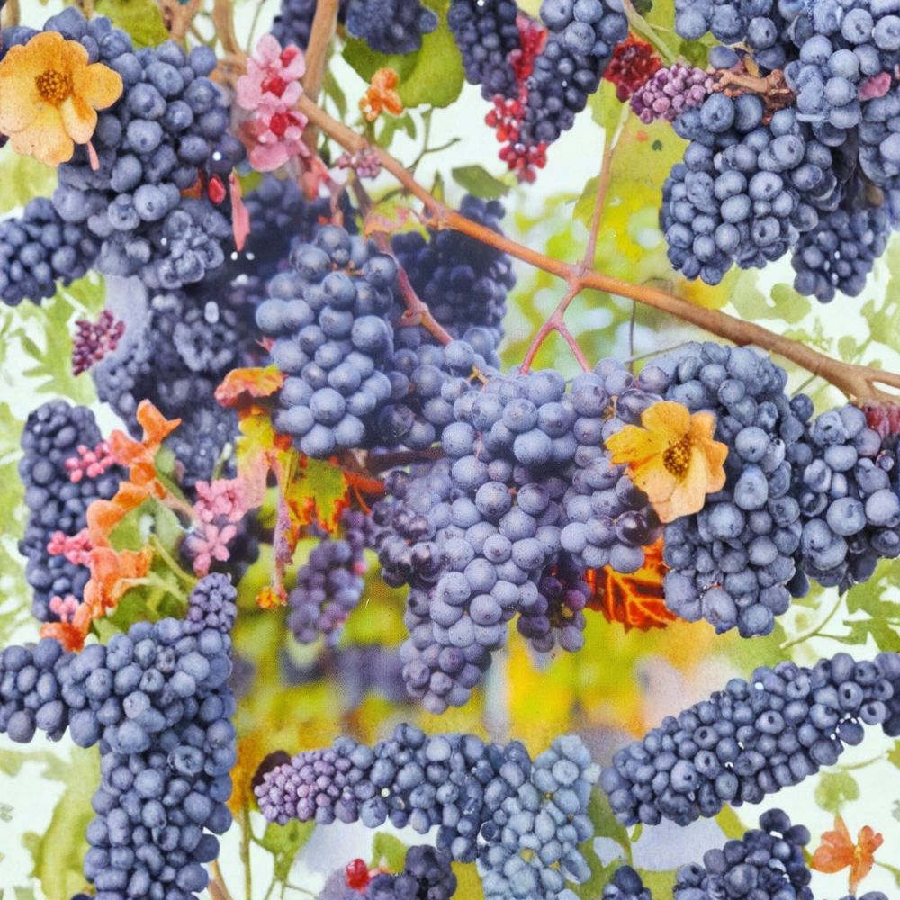 Venus Blue Grape Vine – Live Fruit Plant, 1 Gallon, Blue Grapes, Vitis 'Venus', Deciduous Fruit Vine for Garden & Vineyard