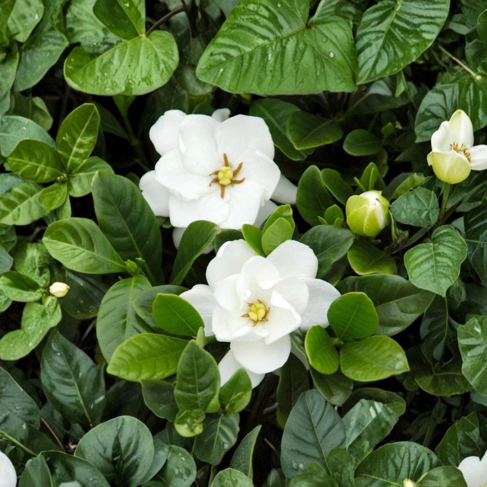 Gardenia ‘Buttons’ Live Plant – Dwarf Cape Jasmine 2.5 Qt Pot, Double White Fragrant Flowers, Compact Patio Garden Shrub
