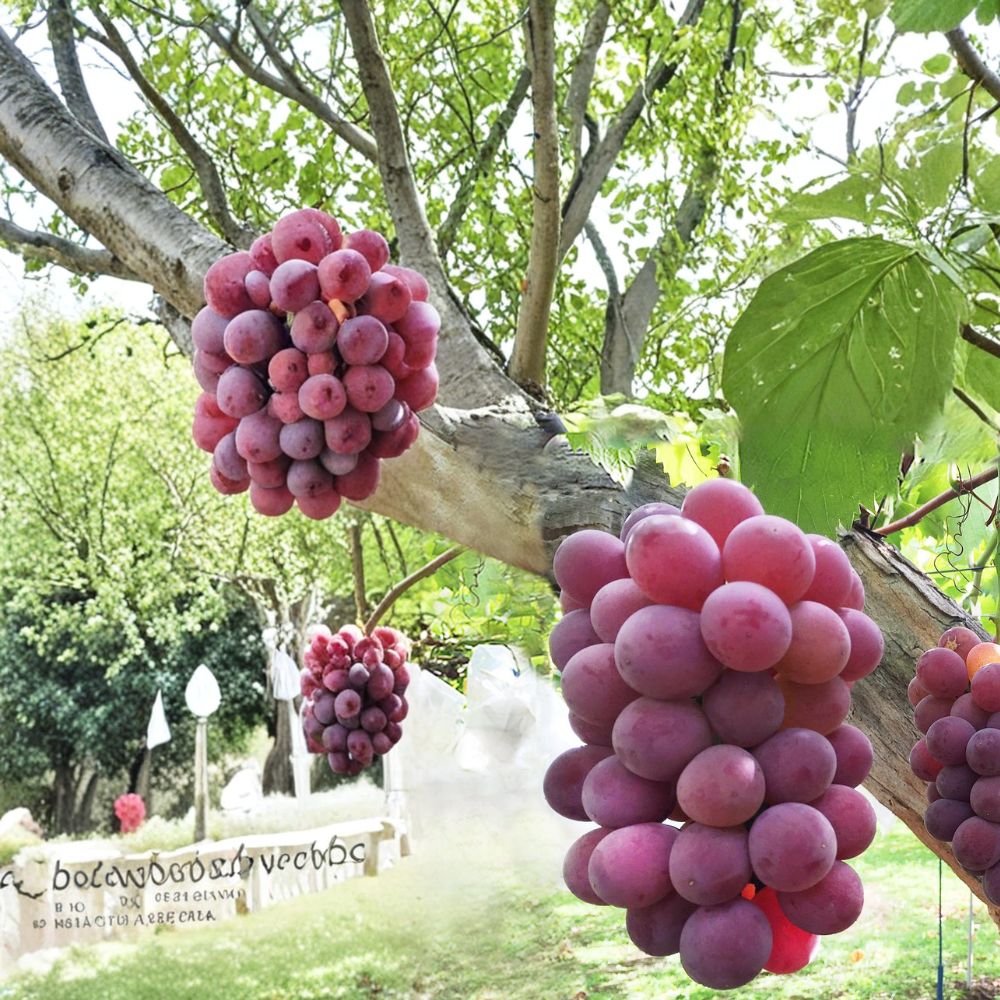 Benifuji Grape Vine Bare Root | Japanese Red Table Grape | Sweet Aromatic Vitis vinifera | Patio & Backyard Fruit Vine