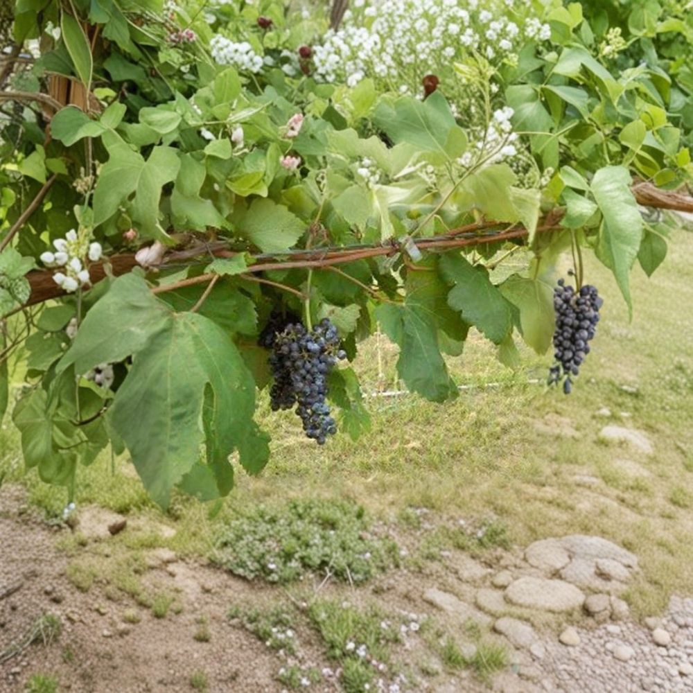 Black Manukka Seedless Grape Vine – Vitis vinifera Live Plant, 2 Gallon, Self-Fertile, Fruit Vine for Garden, Trellis & Backyard