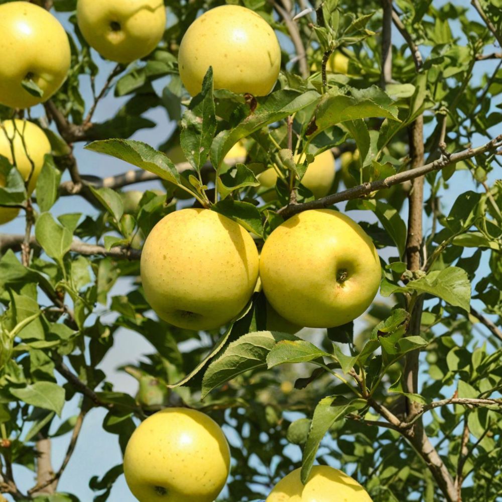 Golden Delicious Apple Tree Bare Root – Malus domestica ‘Golden Delicious’ – Sweet Yellow Fruit Tree for Patio & Backyard