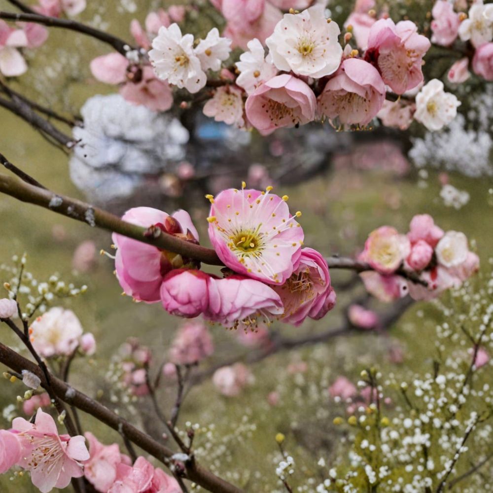 Fufen Ume Flowering Tree – 30-36 Inch Pale Pink Blossom Prunus mume ‘Fufen’ Live Plant for Garden & Patio