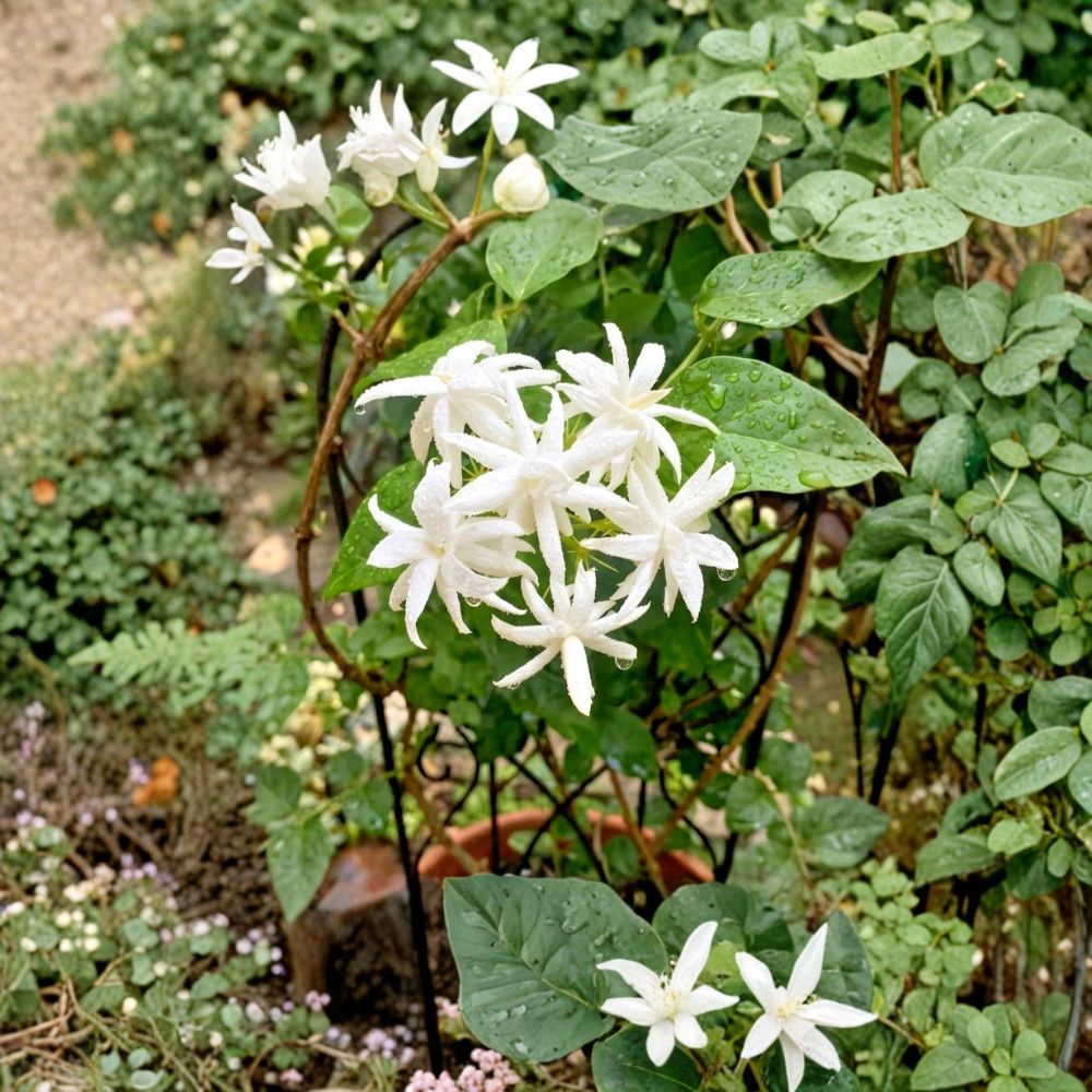 Jasmine Plant | 4-Inch Pot | Double White Fragrant Blooms | Jasminum sambac | Indoor & Outdoor Arabian Jasmine