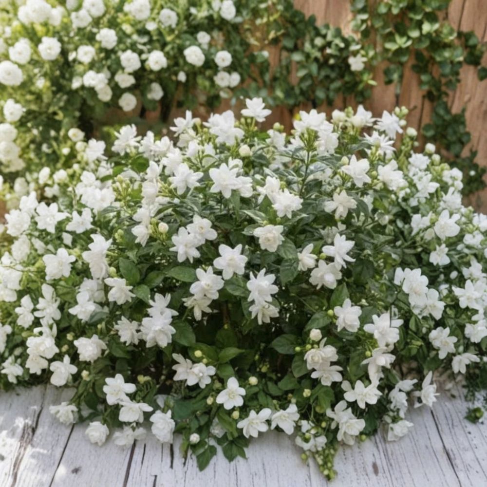 Live Arabian Jasmine Plant – Jasminum sambac, Fragrant White Flowers, Indoor Outdoor Tropical Shrub in Pot