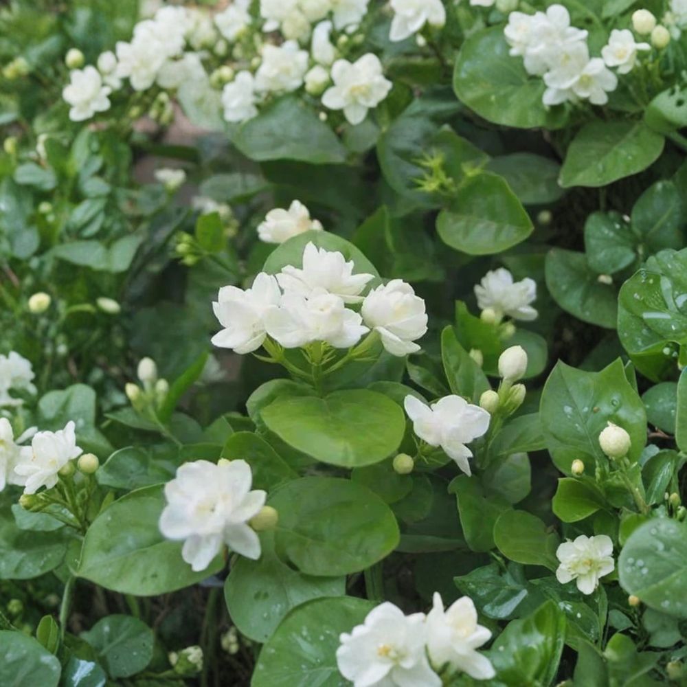 Arabian Jasmine Starter Plants Set of 10 | Fragrant White Blooms | Indoor & Outdoor Jasminum sambac Potted Plants