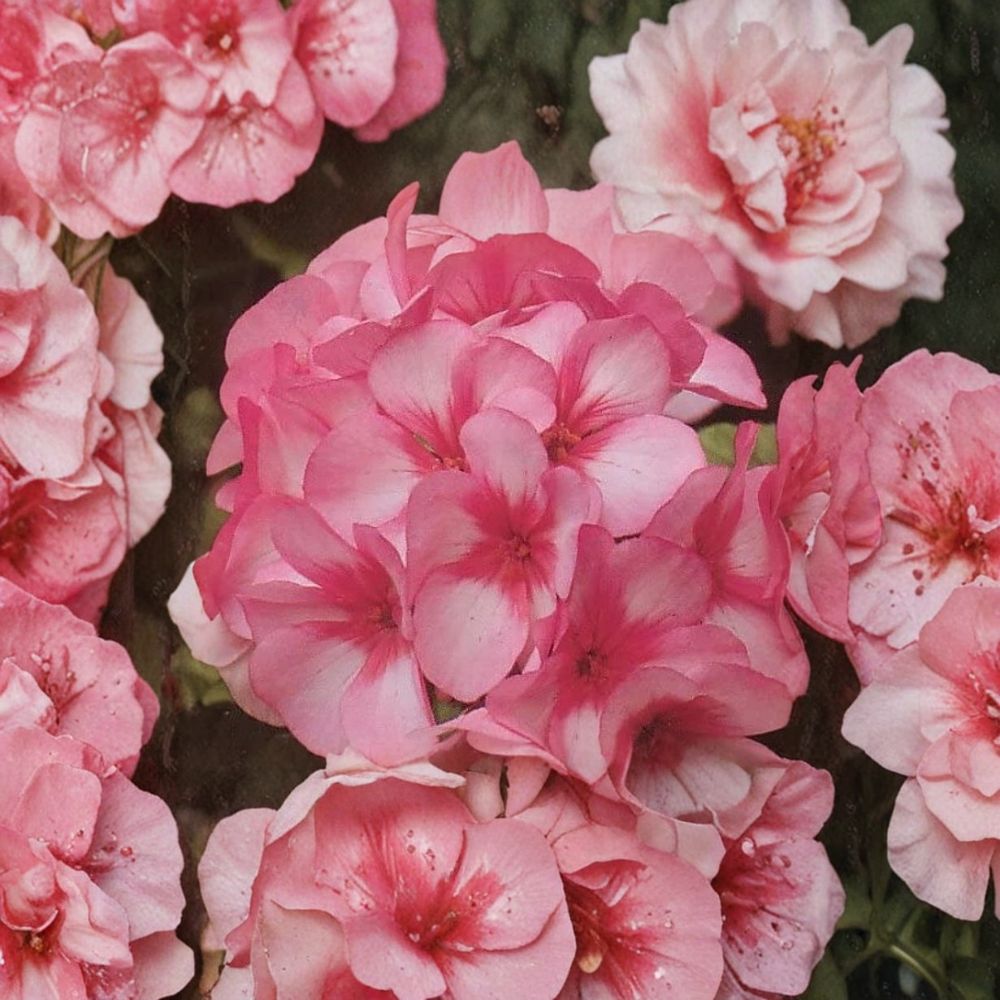 Mavericks Bicolor Geranium Seeds – Pink & White Pelargonium Annual Seeds for Pots & Garden Beds