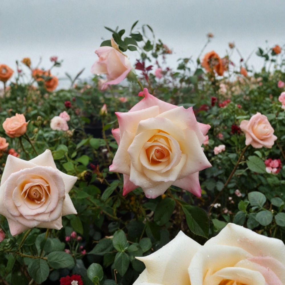 Peace Rose Live Plant – 3 Gallon Hybrid Tea Rose with Yellow Pink Blooms – Garden Rose Bush for Borders & Cut Flowers