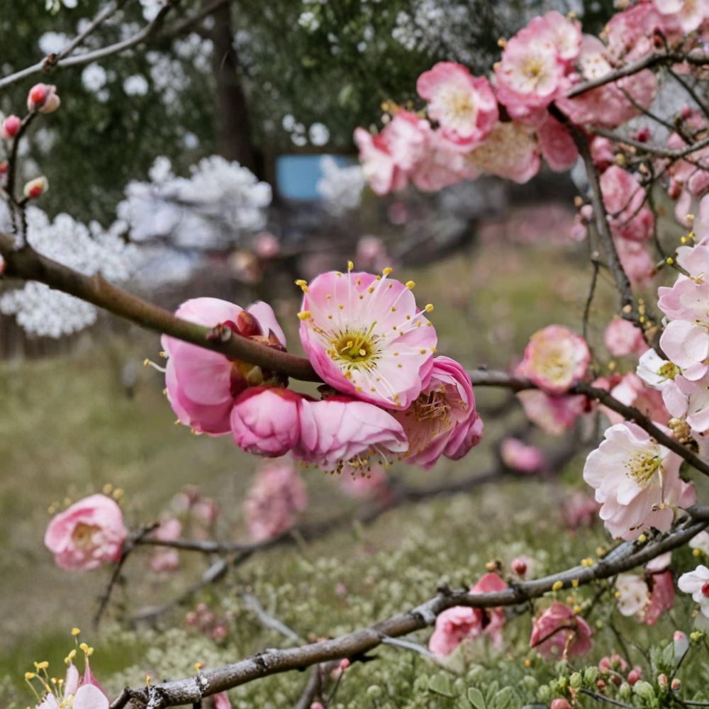 Fufen Ume Tree Live Plant | Pale Pink Flowering Apricot | Prunus mume | Ornamental Blossom Tree for Garden & Landscape