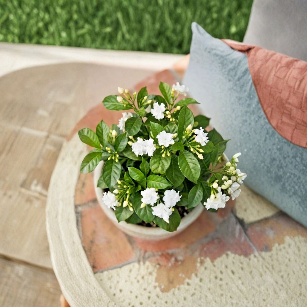 Crape Jasmine Live Plant in 4-Inch Pot, Fragrant White Pinwheel Flowers, Indoor Outdoor Shrub, Tabernaemontana divaricata