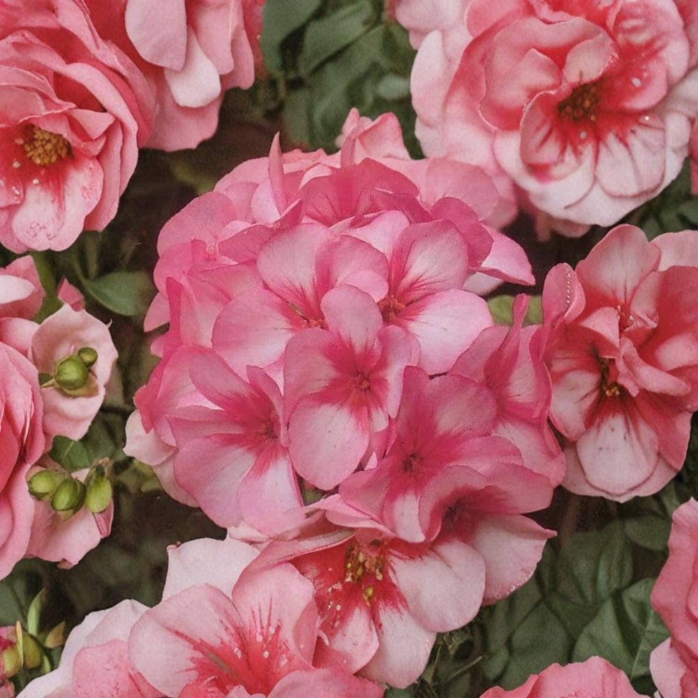 Mavericks Bicolor Geranium Seeds – Pink & White Pelargonium Annual for Pots, Garden & Hanging Baskets